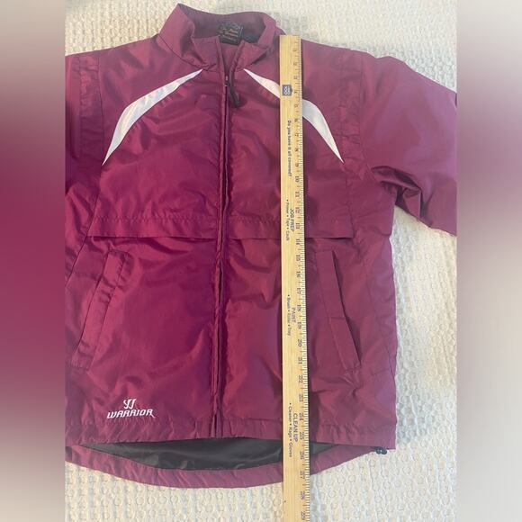 Warrior Men's Small Burgundy Layered Athletic Windbreaker Warm Up Jacket - Picture 8 of 11